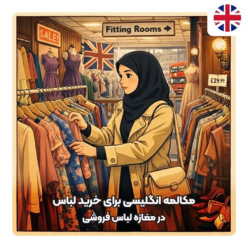 مکالمه انگلیسی برای خرید لباس در مغازه لباس فروشی